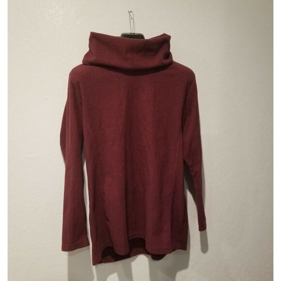 Lands End Womens Long Sleeves Sweater Sz XL 18 Mock Turtle Neck Pullover Maroon - Picture 1 of 7